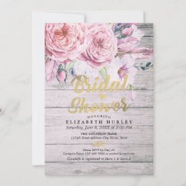 Invitación Moda de ducha de novia acuarela Boho Floral Feathe