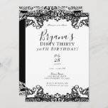 Invitación Moda de encaje blanco y negro 30 cumpleaños 30<br><div class="desc">Personalizar para cualquier evento</div>