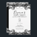 Invitación Moda de encaje blanco y negro 30 cumpleaños 30<br><div class="desc">Personalizar para cualquier evento</div>