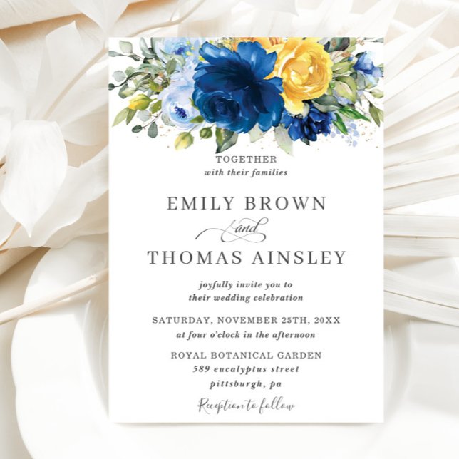 Invitación Moda de época Boda de vegetación floral amarilla a (Subido por el creador)