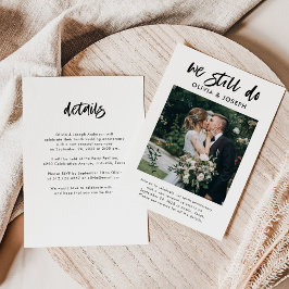 Invitación Moda de escritura y foto casual | Boda Vow Renewal