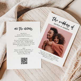 Invitación Moda de escritura y foto casual   Todos en un Boda