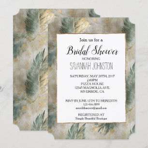 Invitación Moda de Glam Verde Oro Tropical Sale Ducha Bridal