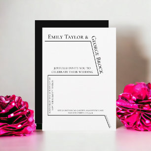 Invitación Moda de gráfico simple en blanco y negro Boda mode