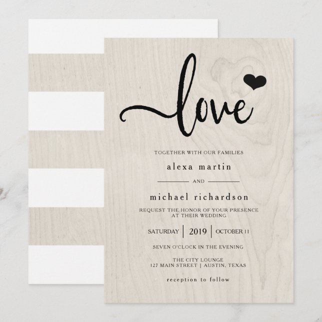 Invitación Moda de granjas | Boda de amor ruso moderno (Anverso / Reverso)