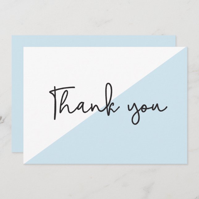 Invitación Moda de guiones modernos Baby Shower Gracias (Anverso / Reverso)