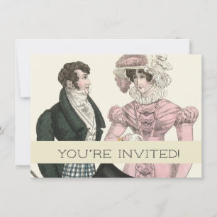 Invitación Moda de hombre y mujer en boda antigua de 1823