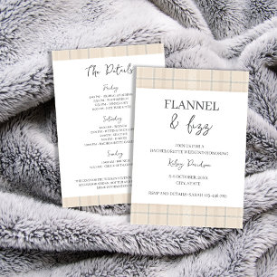 Invitación Moda de invierno Flannel & Fizz Bachelorette Weeke