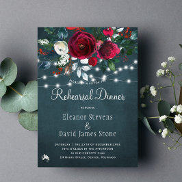 Invitación Moda de invierno rústica boda floral cena