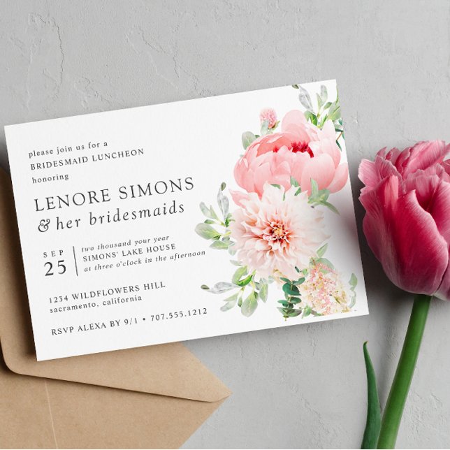 Invitación Moda de Jardín Salvaje Floral Dahlia Bridesmaid Lu (Subido por el creador)