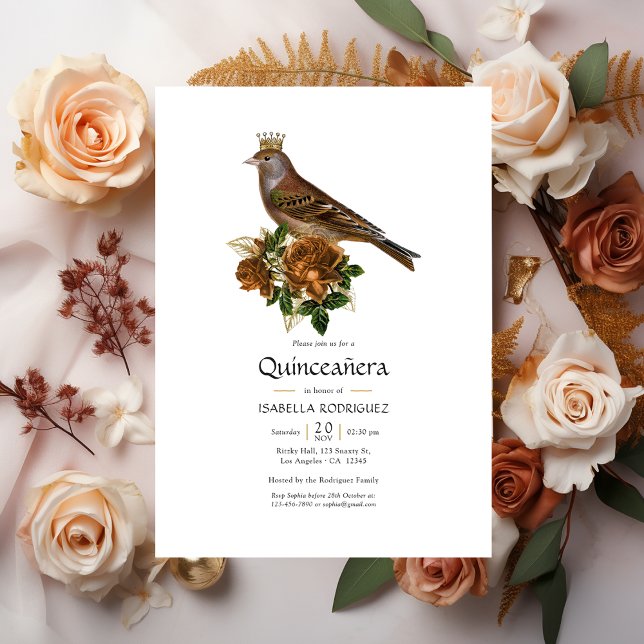 Invitación Moda de la cosecha de oro y cobre Quinceañera (Subido por el creador)