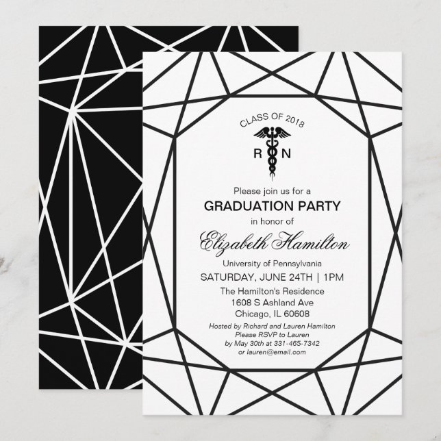 Invitación Moda de la Escuela de Enfermería Médica Caduceus e (Anverso / Reverso)