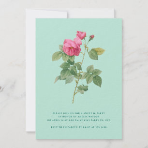 Invitación Moda de la vendimia Dulce 16 Floral botánica