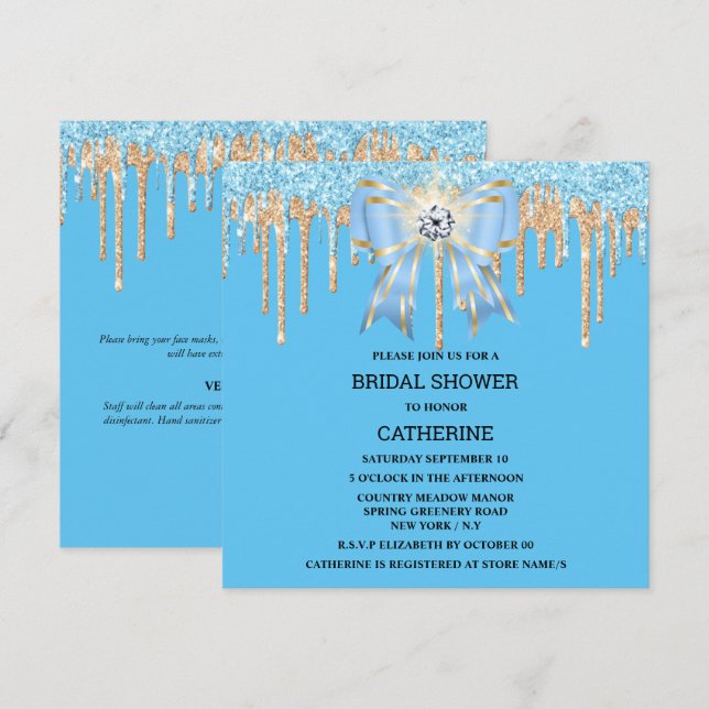 Invitación Moda de luces de rompecabezas de diamante purpurin (Anverso / Reverso)