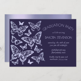 Invitación Moda de mariposa | Graduación de violeta púrpura d