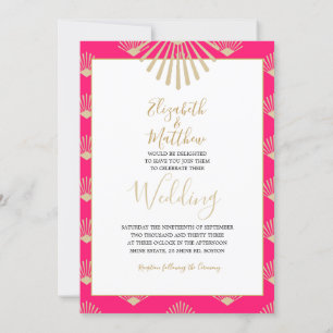 Invitación Moda de oro rosado de estilo indio Invita Boda asu