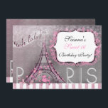 Invitación Moda de París Esparkle Torre Eiffel Fiesta Dulce 1<br><div class="desc">Hermosa invitación temática de la moda de París. Elige personalizar para añadir tu información. Borrar cualquier texto para dejar un área en blanco.</div>