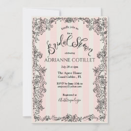Invitación Moda de París Ornate Tiras Rosa Ducha Bridal