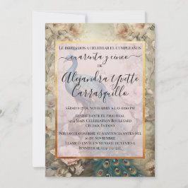 Invitación Moda de Peacock Español 45º cumpleaños