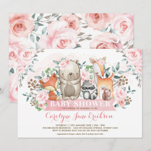 Invitación Moda de rosas rosas rosadas de animales de las Tie