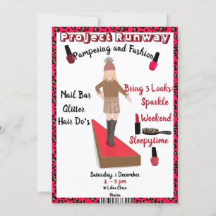 Invitación Moda de Runway y Fiesta modelo Catwalk