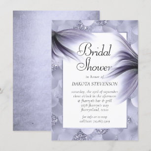Invitación Moda de Sirena   Ducha morada de lavanda turbia
