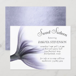 Invitación Moda de Sirena Dusty Lavender Morado Sweet 16