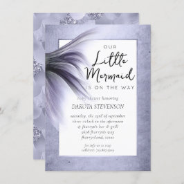 Invitación Moda de Sirena | Dusty Lavender Purple Baby Shower