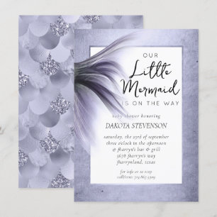 Invitación Moda de Sirena   Dusty Lavender Purple Baby Shower