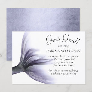Invitación Moda de Sirena   Graduación púrpura de lavanda tur