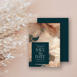 Invitación Moda de terracota verde azulada moderna pintada en