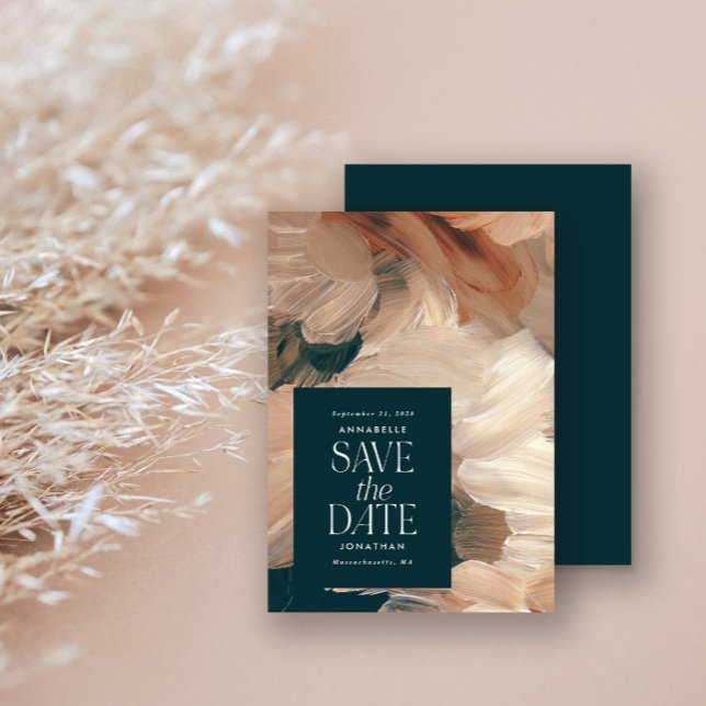 Invitación Moda de terracota verde azulada moderna pintada en (Subido por el creador)