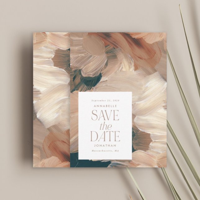 Invitación Moda de terracota verde azulada moderna pintada en (Subido por el creador)
