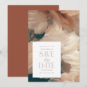 Invitación Moda de terracota verde azulada moderna pintada en