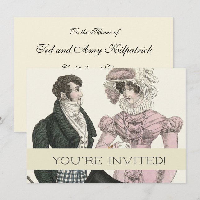 Invitación Moda de una mujer Boda de 1823 (Anverso / Reverso)