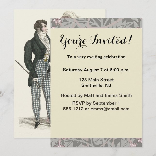 Invitación Moda de una mujer Boda de 1823 (Anverso / Reverso)