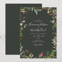 Invitación Moda de vacaciones Botánica | Boda Casual Verde os