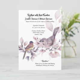 Invitación moda de verano de pájaro de canela rosa Rubor