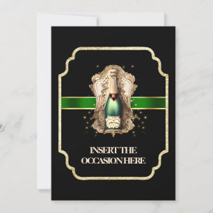 Invitación Moda de vino espumoso para la jubilación del solte