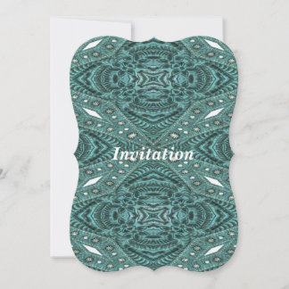 Invitación Moda de Western Country Verde azulado de cuero tur