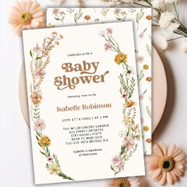 Invitación Moda de Wildflower Boho Baby Shower