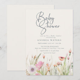 Invitación Moda de Wildflower Boho Baby Shower