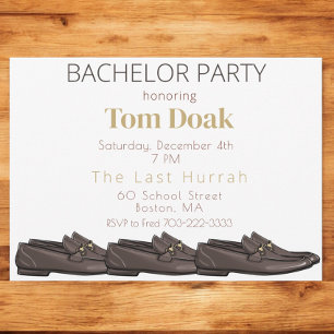 Invitación Moda de zapatos para hombre para despedida de solt