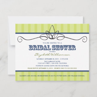 Invitación Moda Deco Bridal Shower Invitation (lima/marina)