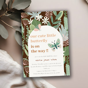 Invitación Moda Deert Arch Mariposa Jardín Baby Shower