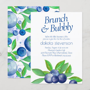 Invitación Moda del arándano   Brunch azul verde azul clásico
