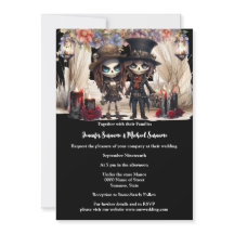 Moda del boda de la pareja de novios con cadáver