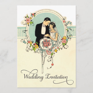 Invitación Moda del Boda Novia y Groom de 1920