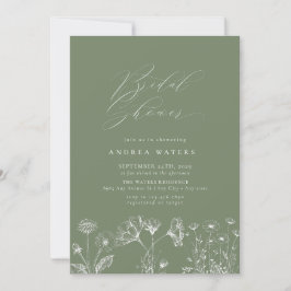 Invitación Moda del Boho de Flores Silvestres Ducha nupcial