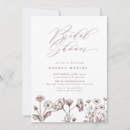 Invitación Moda del Boho de Flores Silvestres Ducha nupcial